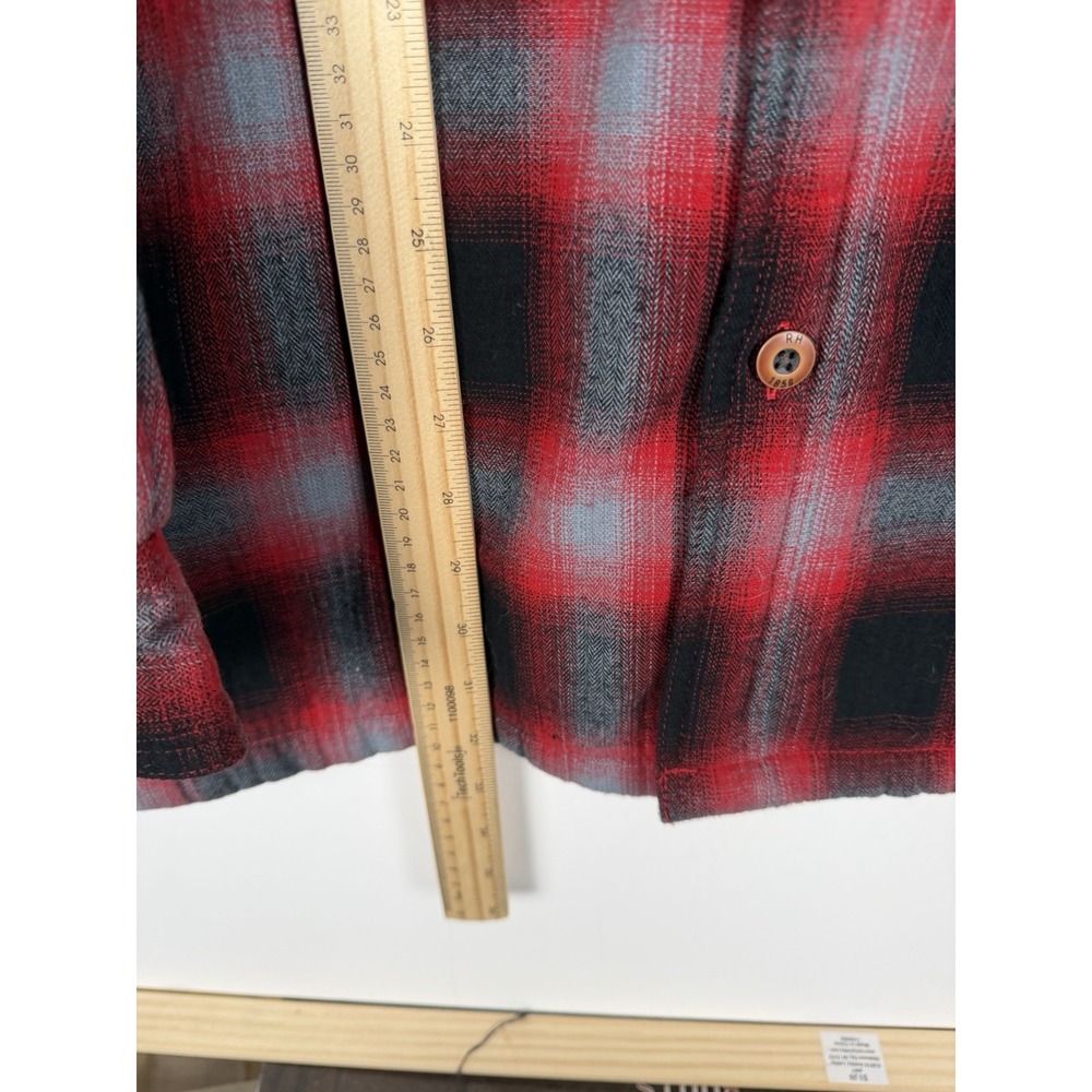 Red Head Brand Co. Size L Mens Red & Black Plaid Fleece Lined Flannel Shirt - Picture 4 of 6